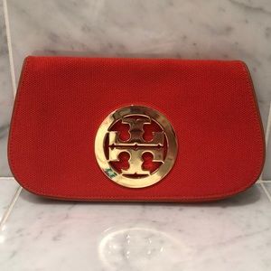 Tory Burch orange clutch